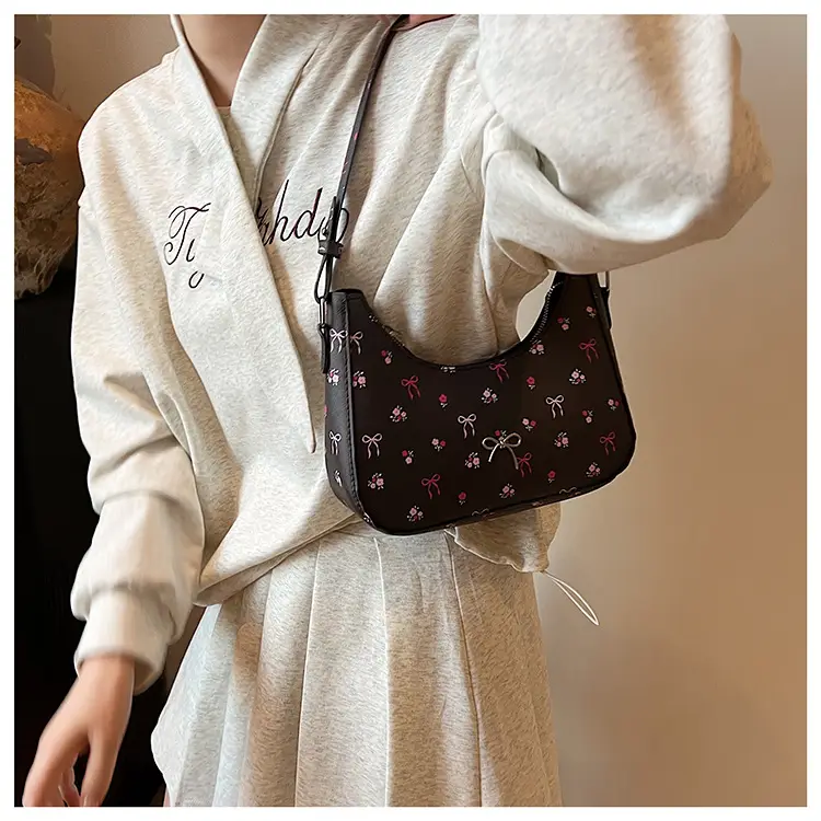 Pink Sweet Print One Shoulder Armpit Bag for Women — feature 21