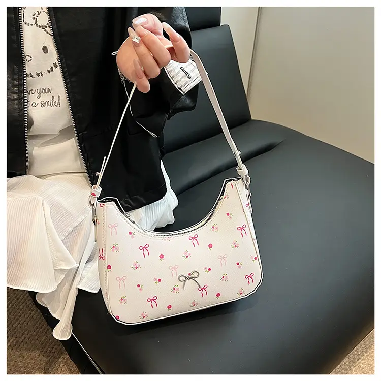 Pink Sweet Print One Shoulder Armpit Bag for Women — feature 8