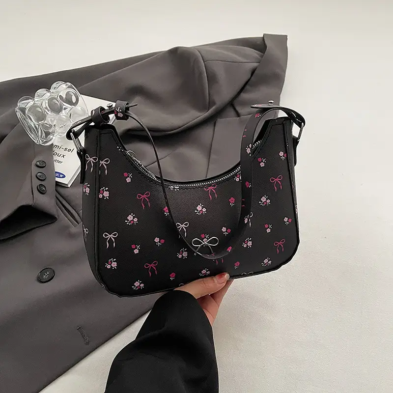 Pink Sweet Print One Shoulder Armpit Bag for Women - Image 3