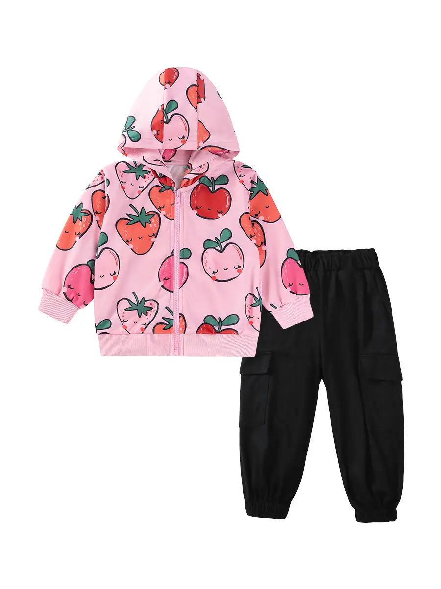 Source Factory Girls Sweatshirt Wholesale Autumn Cartoon Long Sleeve Children's Top Zippered Hooded Sweatshirt