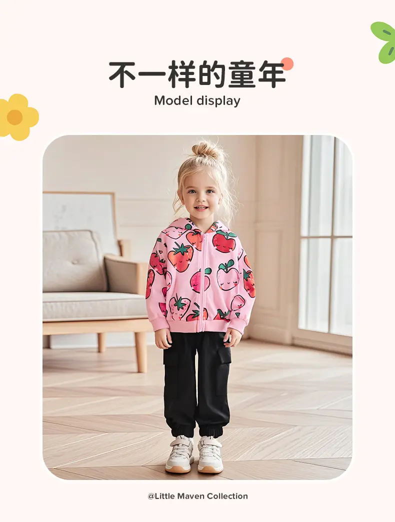 Source Factory Girls Sweatshirt Wholesale Autumn Cartoon Long Sleeve Children's Top Zippered Hooded Sweatshirt — feature 5