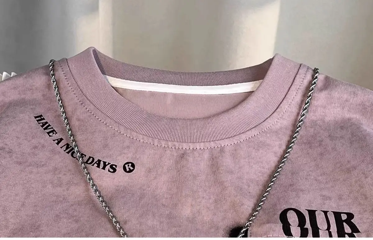 Boys 2-Piece Summer Suit Pink Grey White Sneakers — feature 20