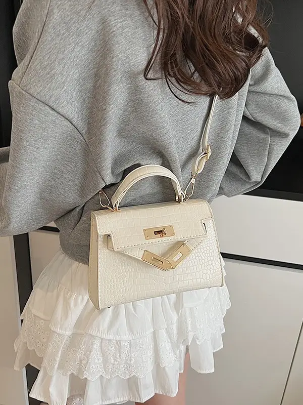 Women's 2025 Croc Leather Shoulder Crossbody Bag - Image 6