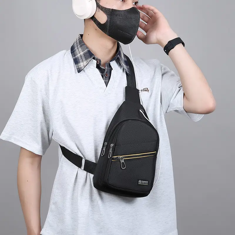 Men's New Oxford Cloth Crossbody Bag Green Multifunctional - Image 7