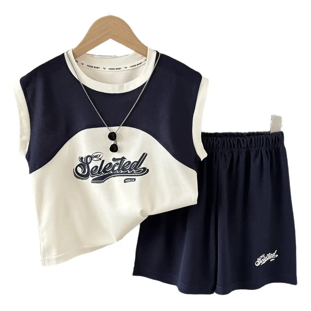 Summer Korean Style Boys T-Shirt Vest Top & Knee Pants Set - Image 7