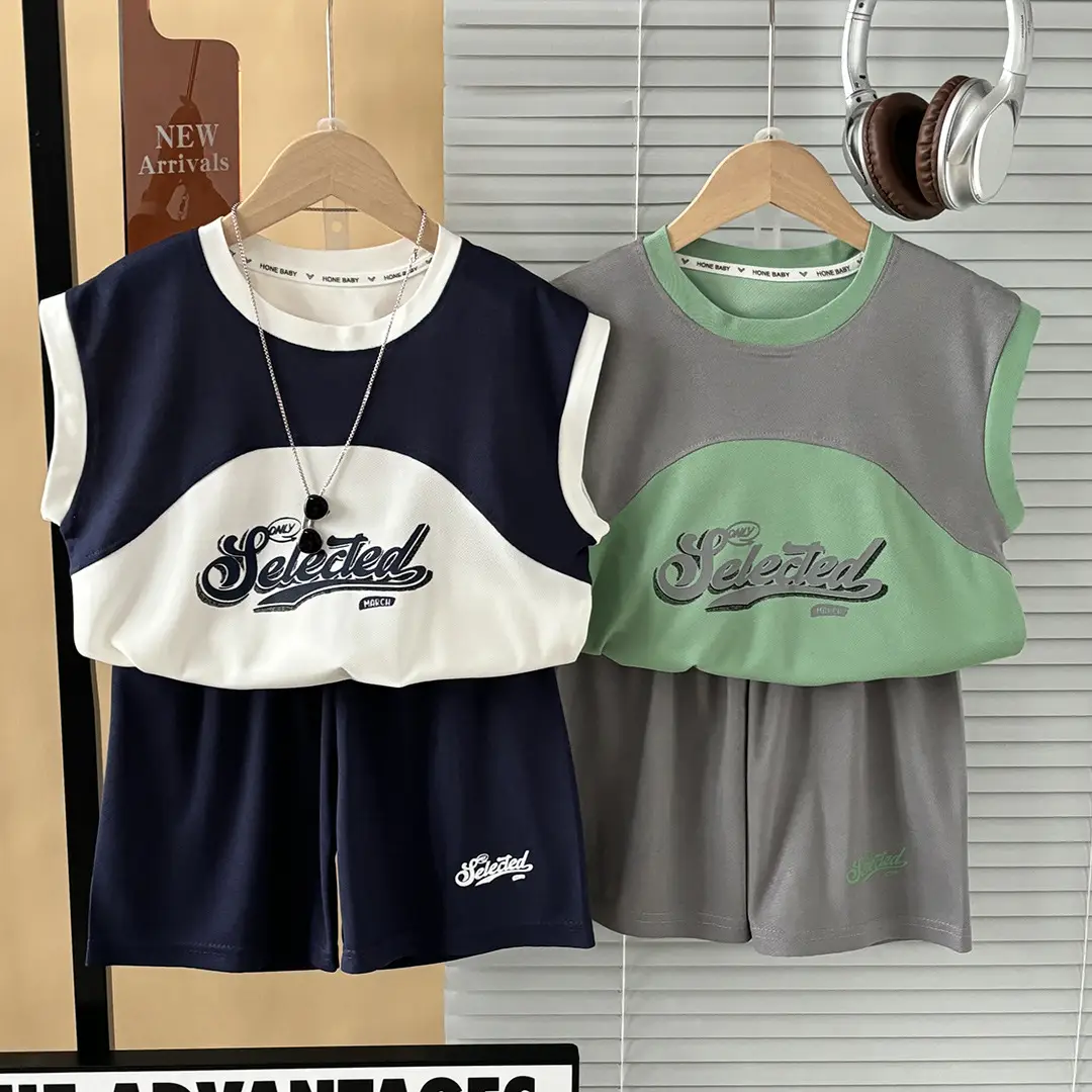 Summer Korean Style Boys T-Shirt Vest Top & Knee Pants Set — feature 5