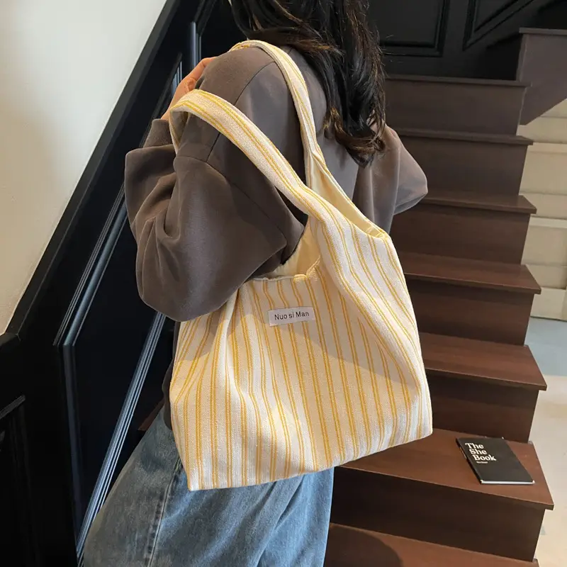 2026 Korean Casual Striped Shoulder Bag for Students Travel - Image 7