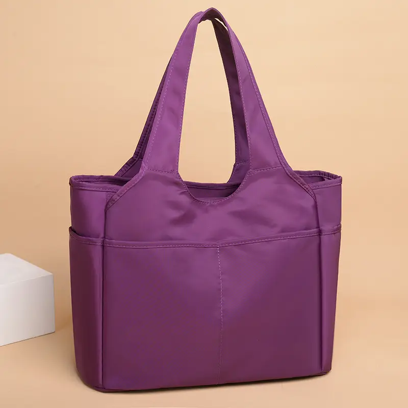 2026 Women's Multi-Pocket Oxford Handbag Purple - Image 8