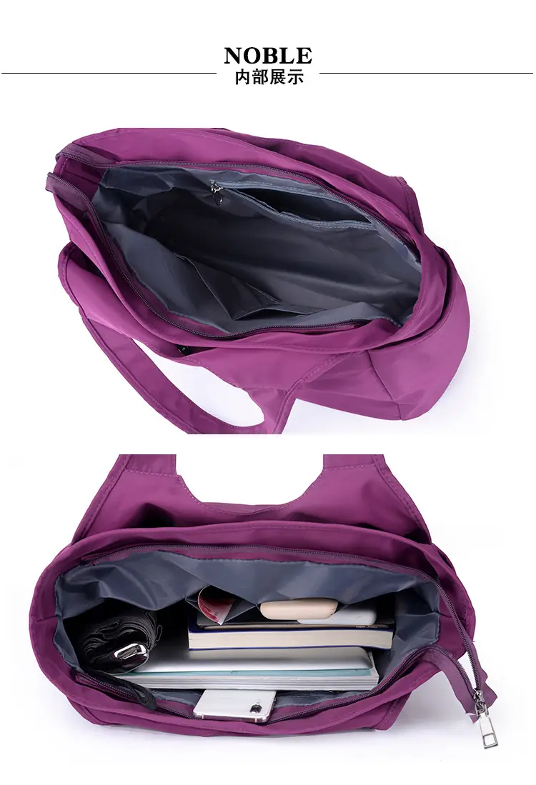 2026 Women's Multi-Pocket Oxford Handbag Purple — feature 15