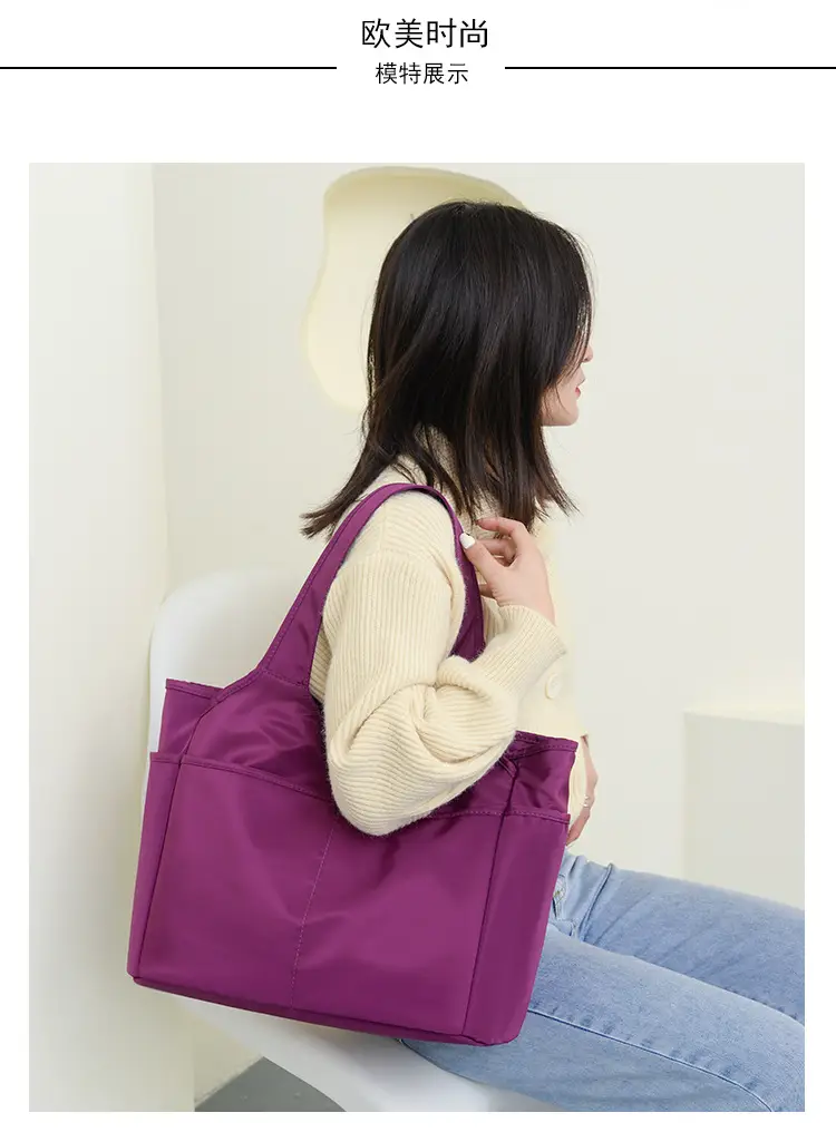 2026 Women's Multi-Pocket Oxford Handbag Purple — feature 19