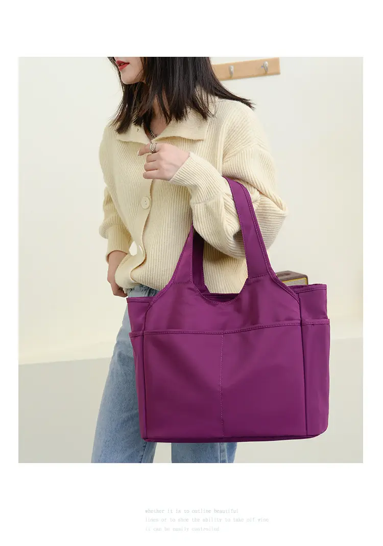 2026 Women's Multi-Pocket Oxford Handbag Purple — feature 20