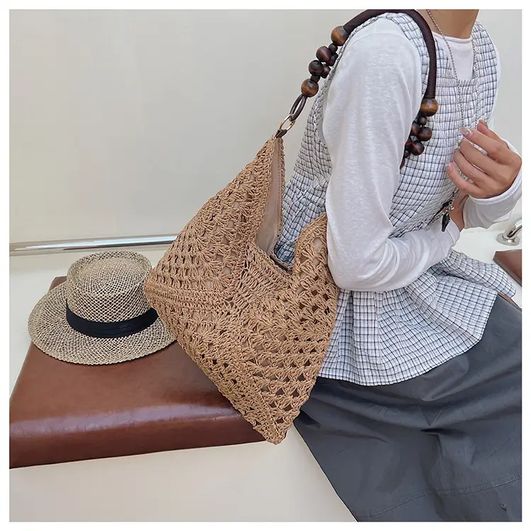 Women Straw Bag Large Capacity Summer Seaside Commuter — feature 17