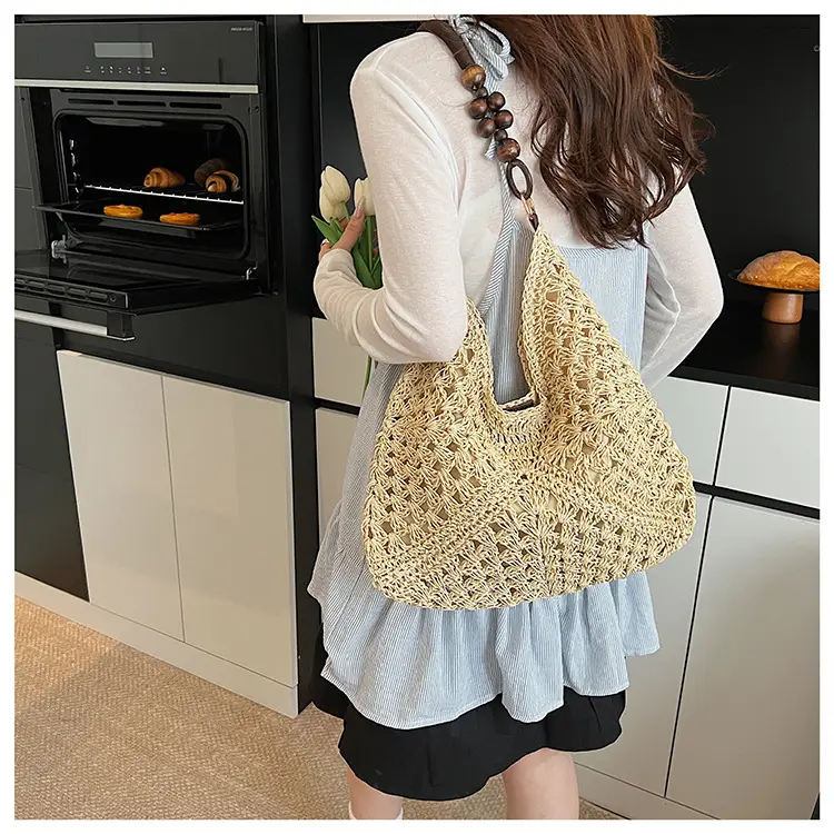 Women Straw Bag Large Capacity Summer Seaside Commuter — feature 19
