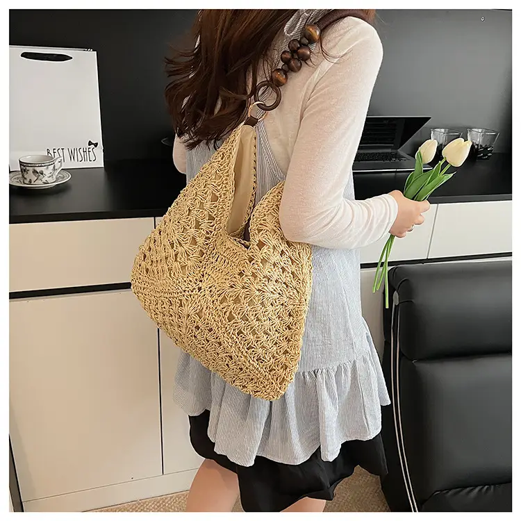 Women Straw Bag Large Capacity Summer Seaside Commuter — feature 21