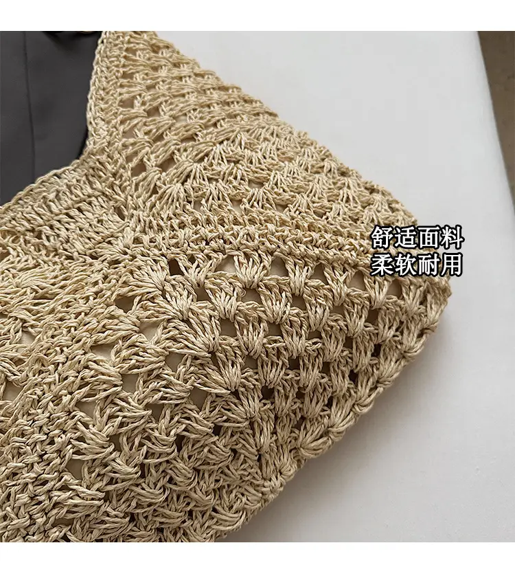 Women Straw Bag Large Capacity Summer Seaside Commuter — feature 5