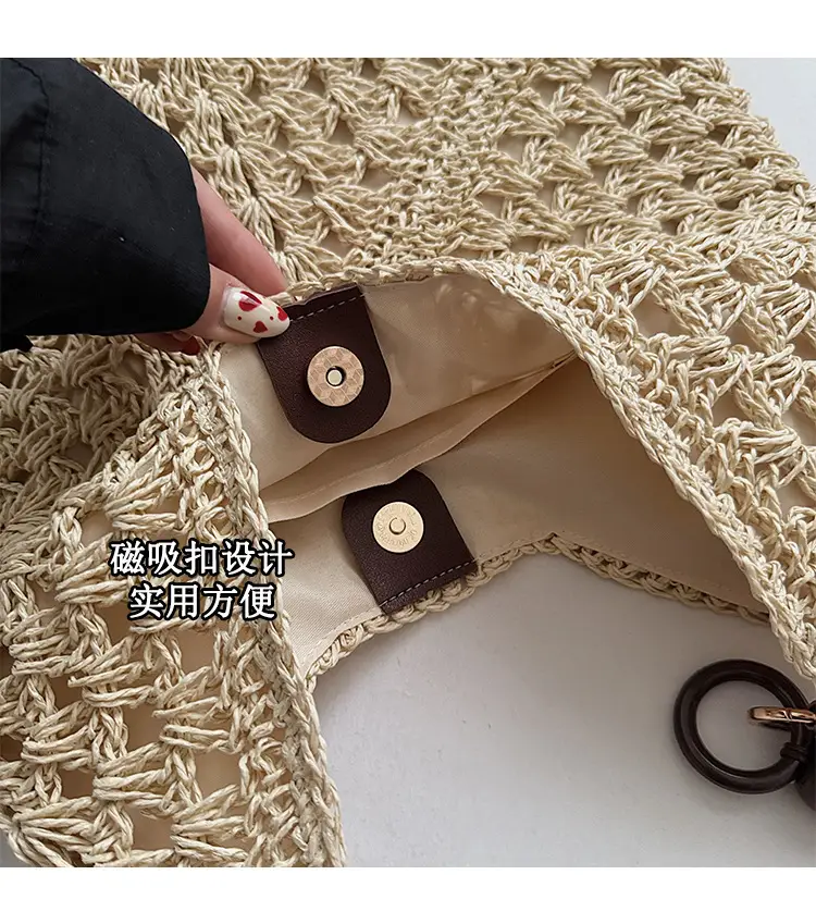 Women Straw Bag Large Capacity Summer Seaside Commuter — feature 7
