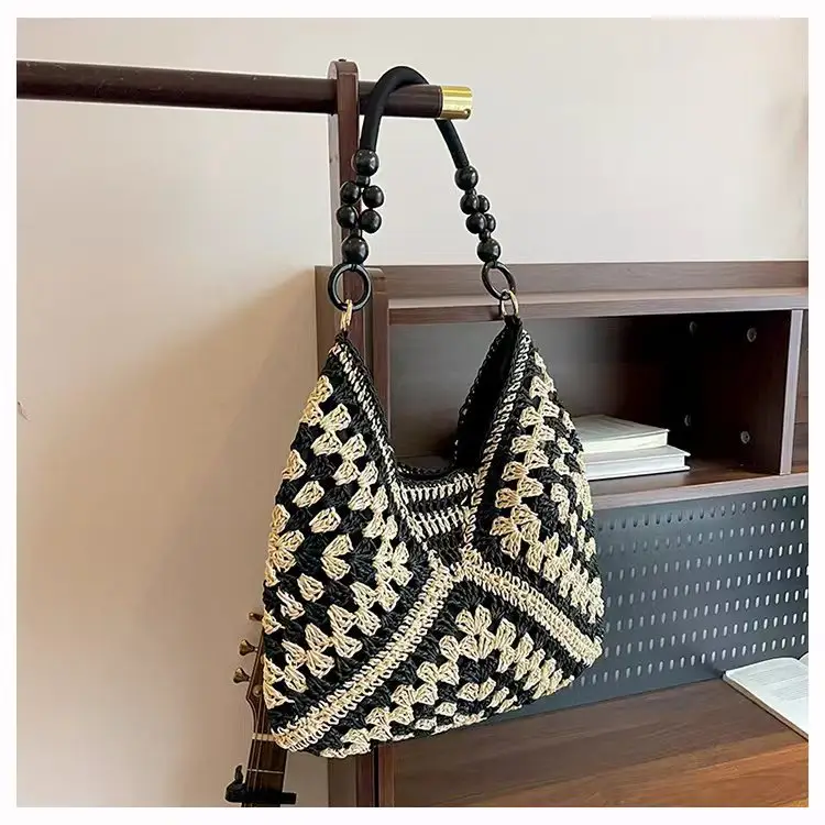 Women Straw Bag Large Capacity Summer Seaside Commuter - Image 4