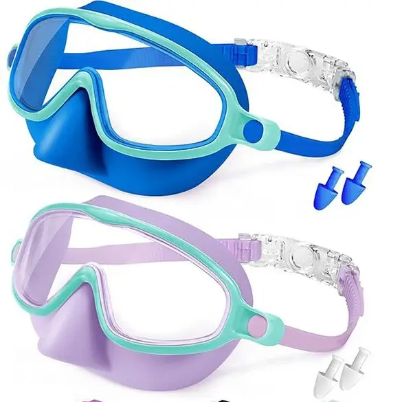 Amazon's Popular Swimming Goggles with Nose Mask, Wide Field of View Diving Mask, Anti-Fog Uv Children's Swimming Goggles