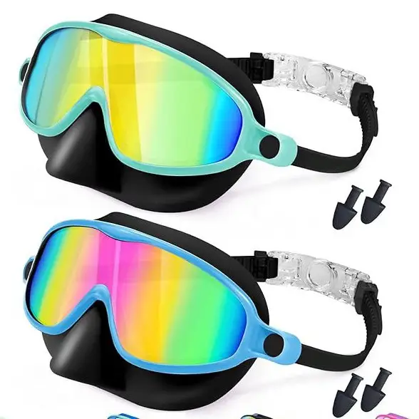 Amazon's Popular Swimming Goggles with Nose Mask, Wide Field of View Diving Mask, Anti-Fog Uv Children's Swimming Goggles