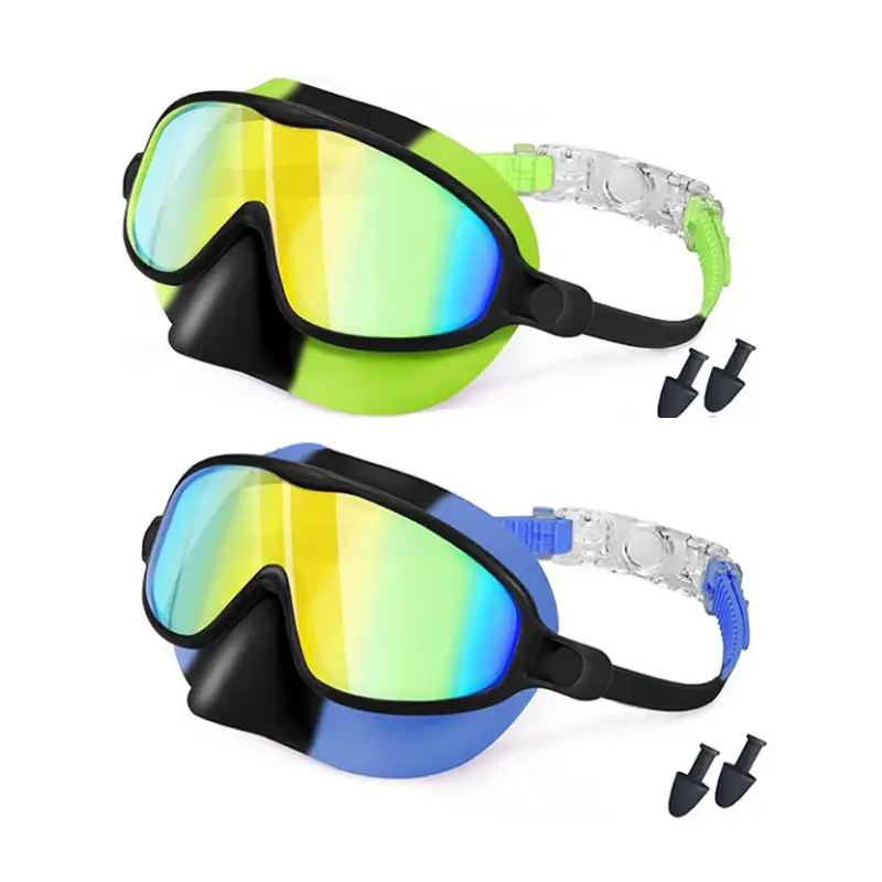 Amazon's Popular Swimming Goggles with Nose Mask, Wide Field of View Diving Mask, Anti-Fog Uv Children's Swimming Goggles