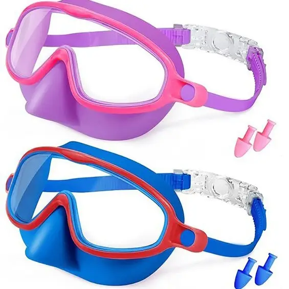 Amazon's Popular Swimming Goggles with Nose Mask, Wide Field of View Diving Mask, Anti-Fog Uv Children's Swimming Goggles