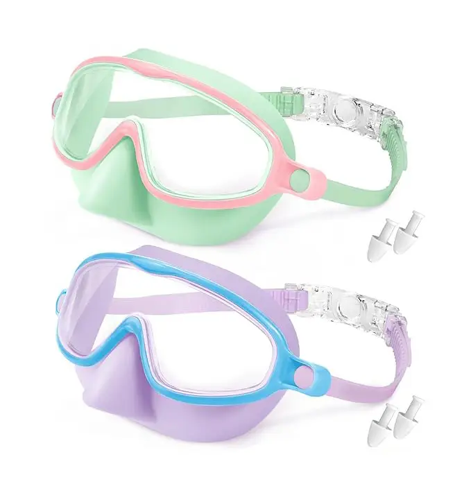Amazon's Popular Swimming Goggles with Nose Mask, Wide Field of View Diving Mask, Anti-Fog Uv Children's Swimming Goggles