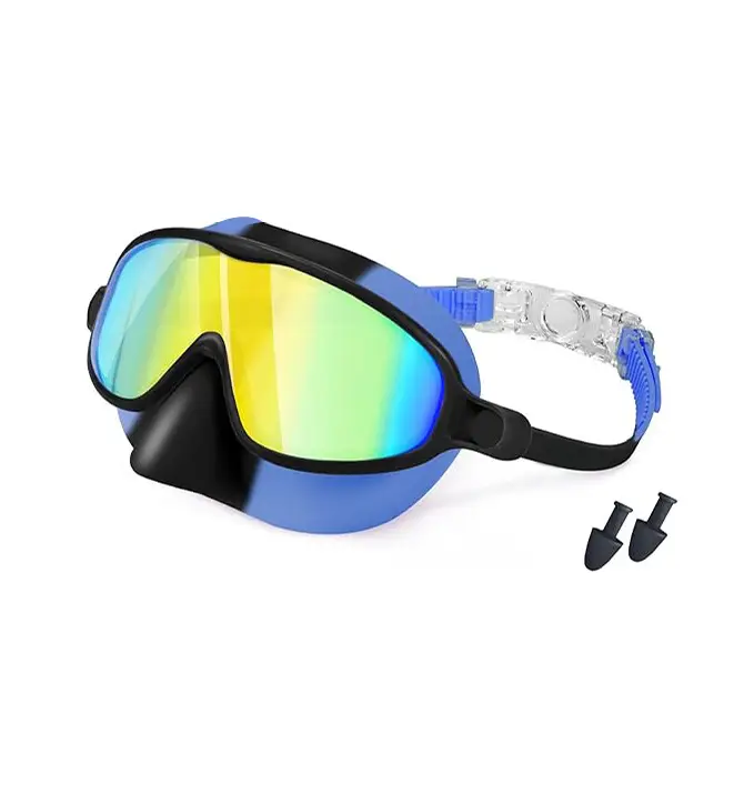 Amazon's Popular Swimming Goggles with Nose Mask, Wide Field of View Diving Mask, Anti-Fog Uv Children's Swimming Goggles