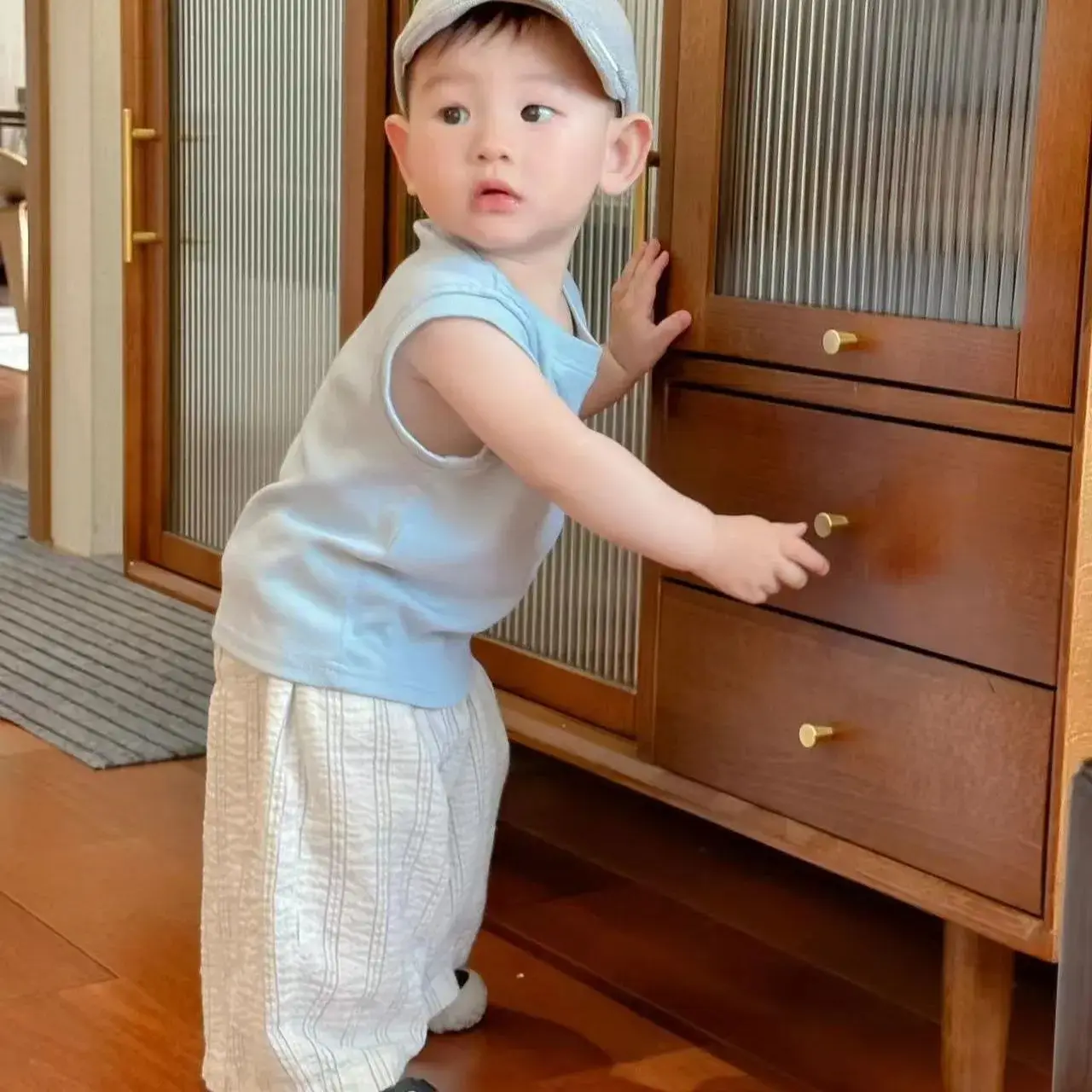 Boys Anti-Mosquito Pants Baby Sleeveless T-Shirt Suit 25 New - Image 4