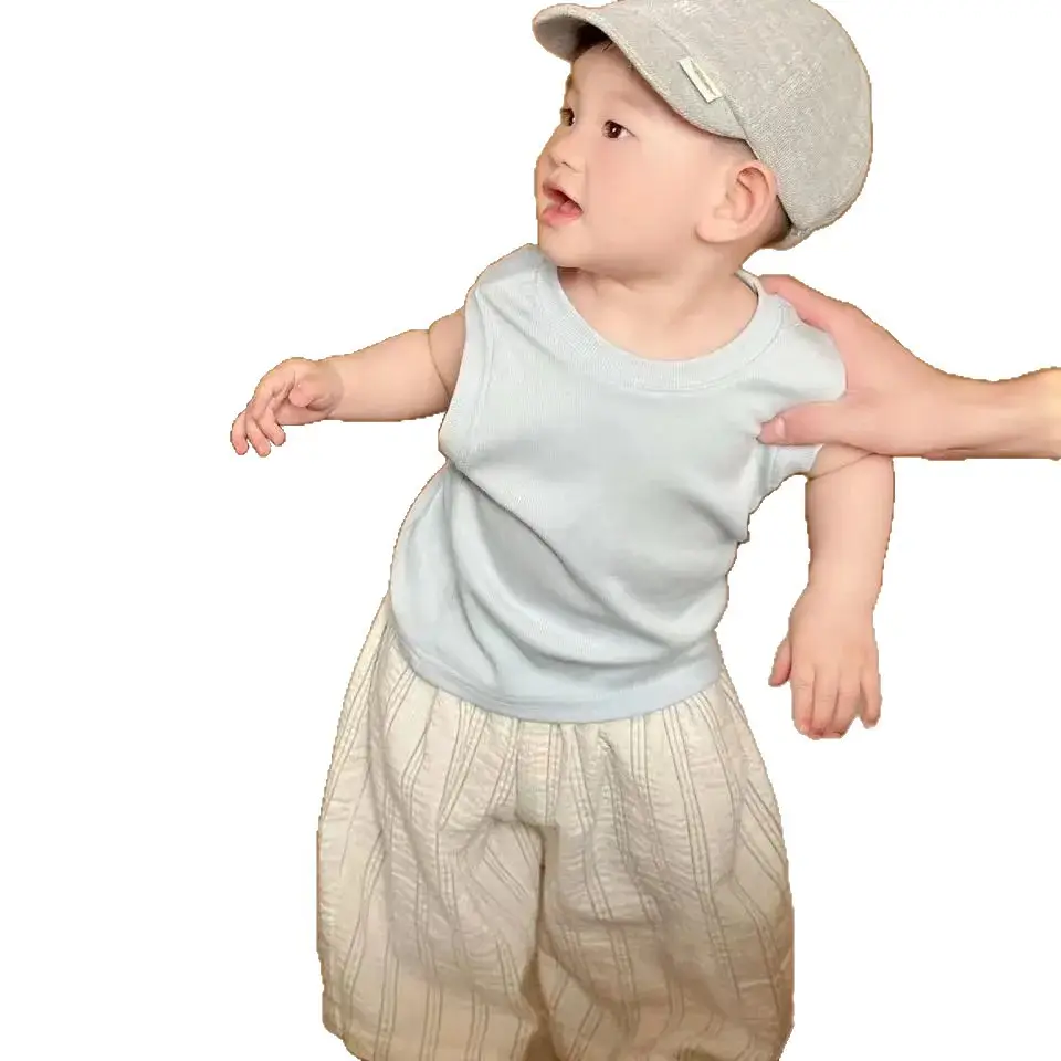 Boys Anti-Mosquito Pants Baby Sleeveless T-Shirt Suit 25 New - Image 7