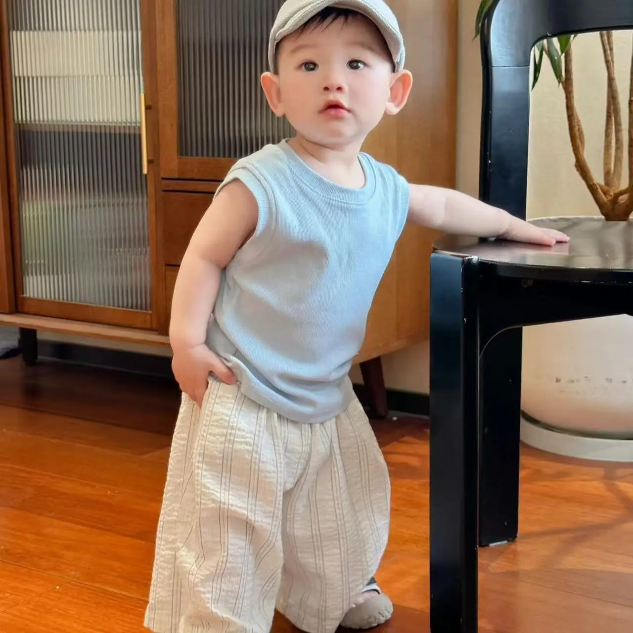 Boys Anti-Mosquito Pants Baby Sleeveless T-Shirt Suit 25 New — feature 1