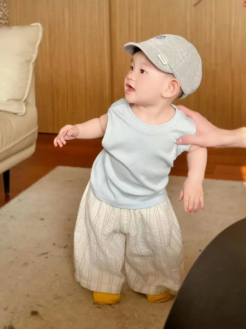 Boys Anti-Mosquito Pants Baby Sleeveless T-Shirt Suit 25 New — feature 6