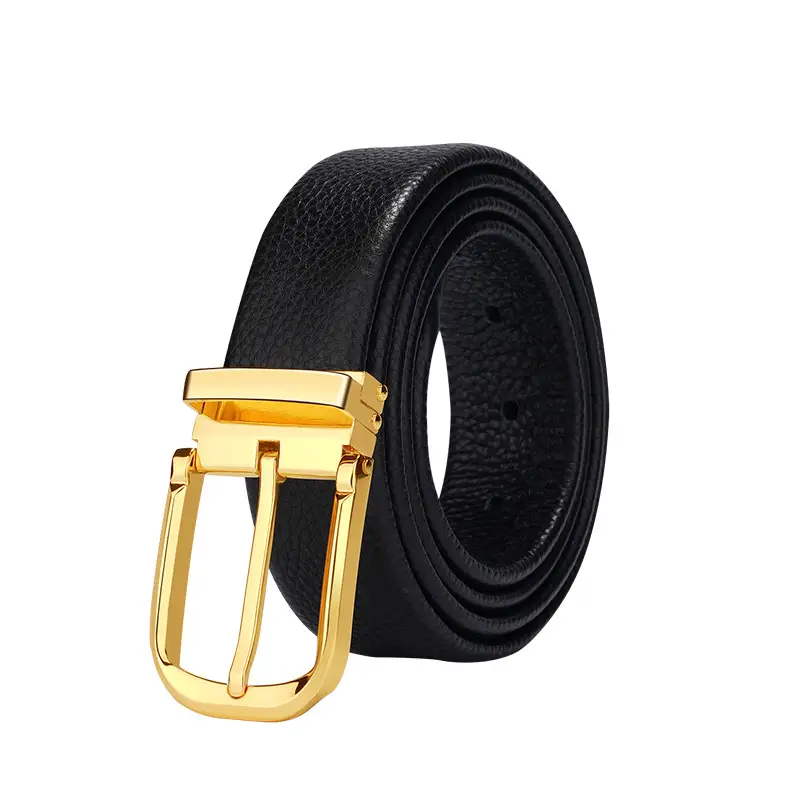 Men's Genuine Leather Belt with Silver Buckle