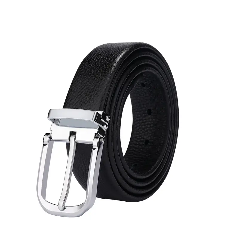 Men's Genuine Leather Belt with Silver Buckle - Image 6