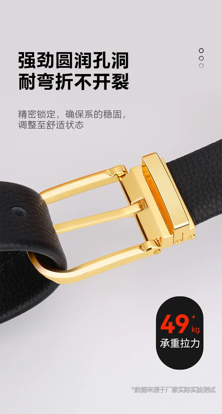 Men's Genuine Leather Belt with Silver Buckle — feature 11