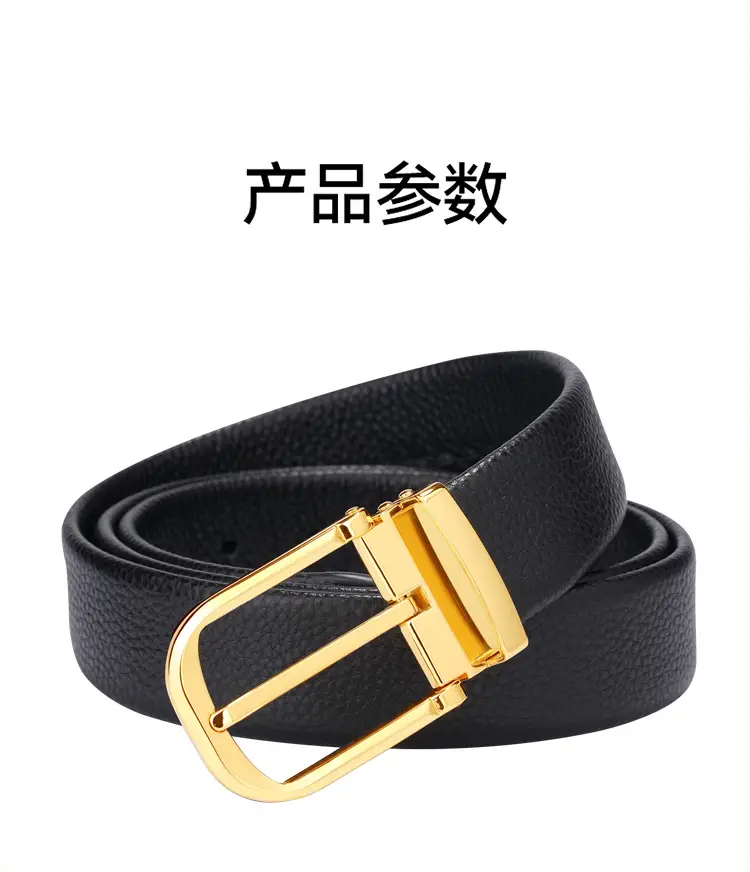 Men's Genuine Leather Belt with Silver Buckle — feature 14
