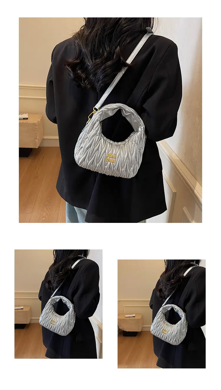 Korean Style Pleated Cloud Handbag for Women — feature 15