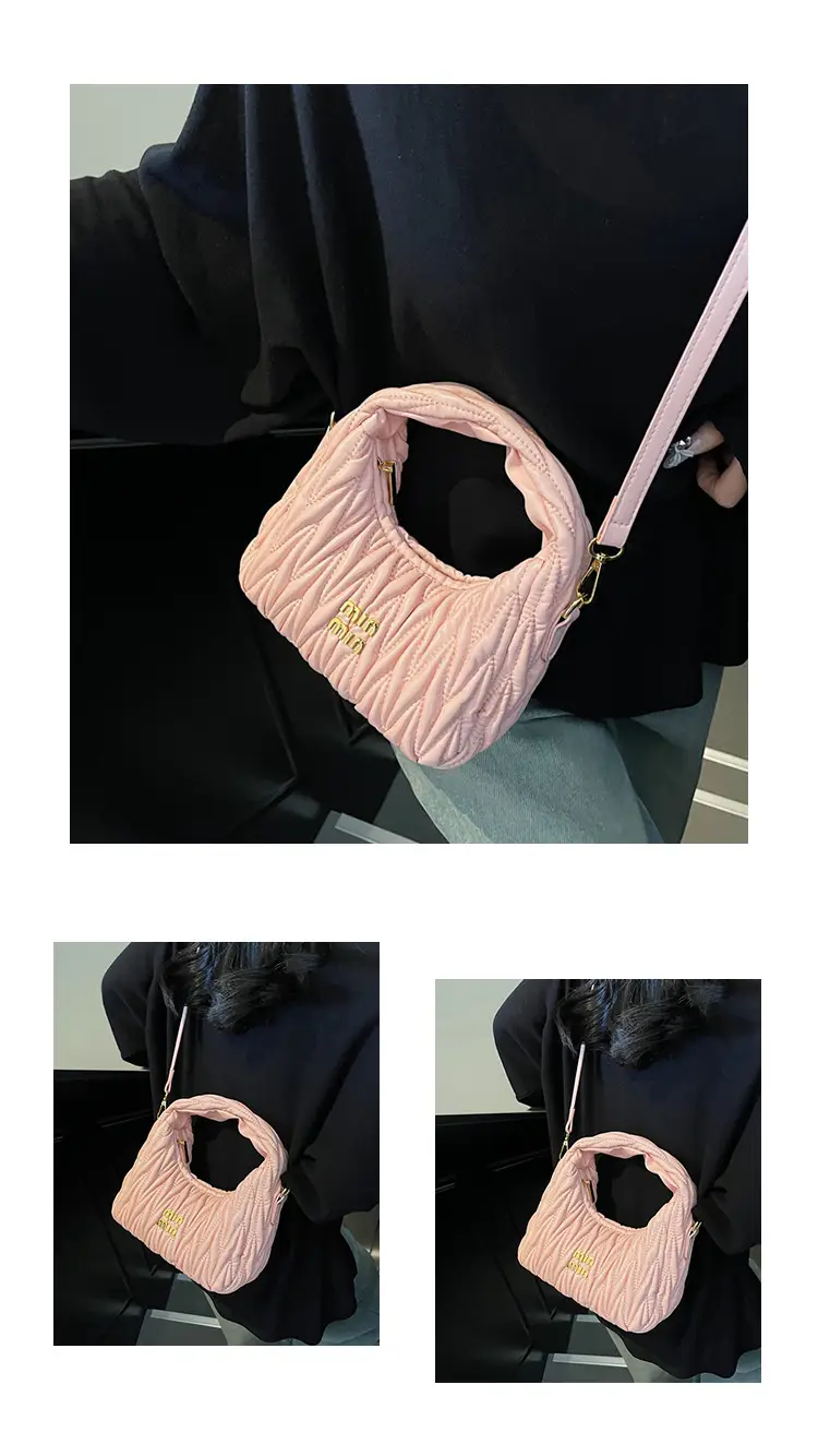 Korean Style Pleated Cloud Handbag for Women — feature 17