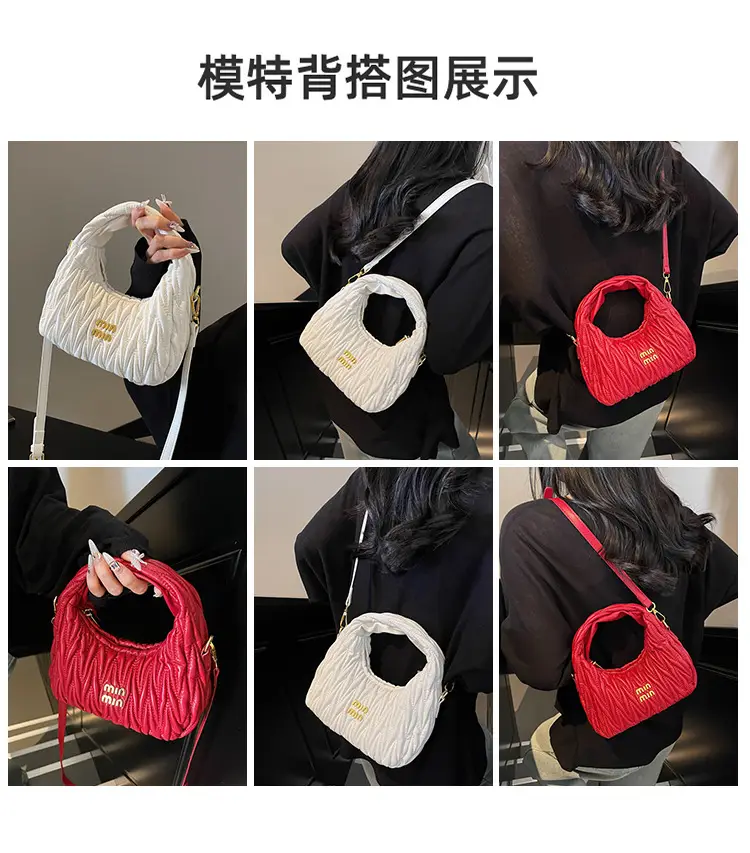 Korean Style Pleated Cloud Handbag for Women — feature 3