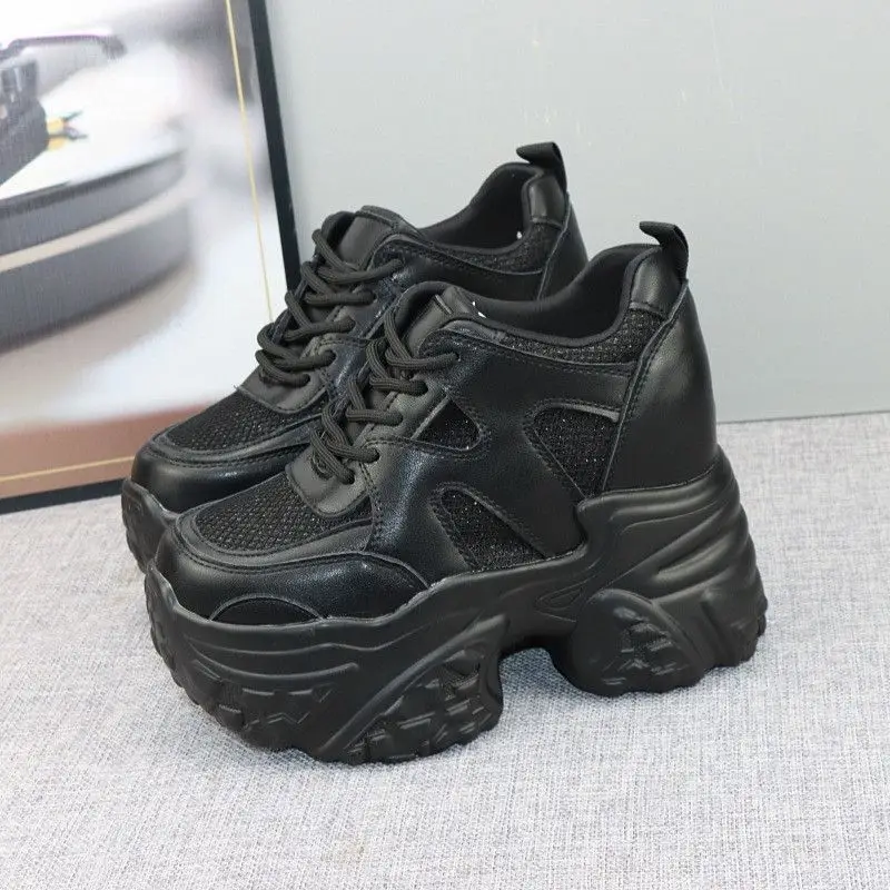 Black Thick Platform Sneakers for Women 2025 - Image 3