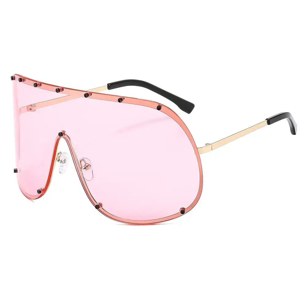One-Piece Sunglasses with Clear Lenses Black - Image 8