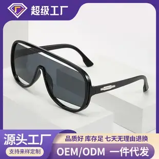 One-Piece Sunglasses with Clear Lenses Black โ feature 3