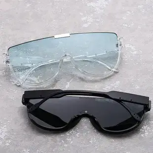 One-Piece Sunglasses with Clear Lenses Black โ feature 5