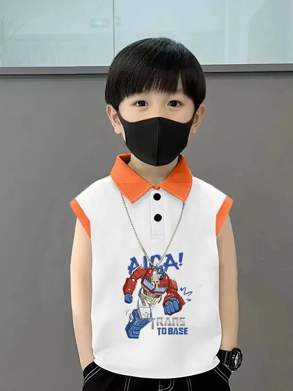 Kids Lapel Polo T-Shirt White Black 2025 Summer Medium Large - Image 23