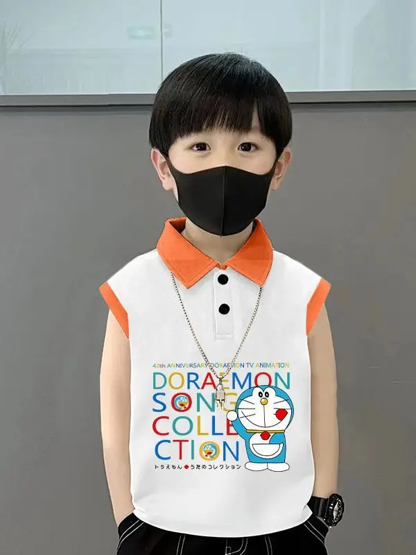 Kids Lapel Polo T-Shirt White Black 2025 Summer Medium Large - Image 25