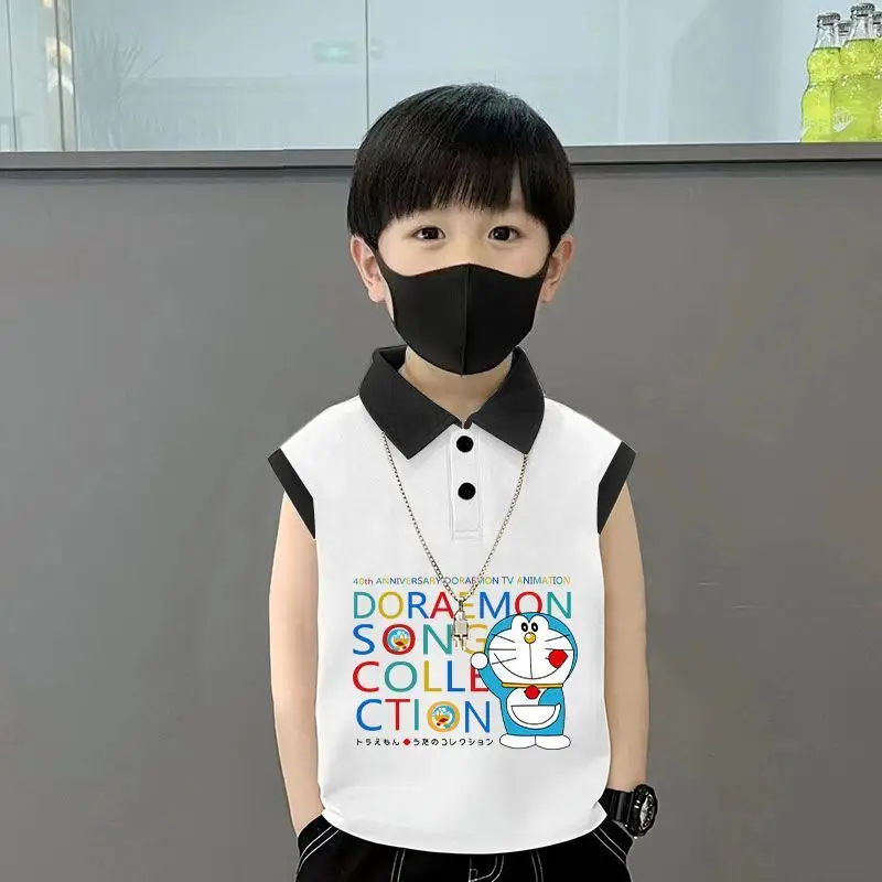 Kids Lapel Polo T-Shirt White Black 2025 Summer Medium Large - Image 17
