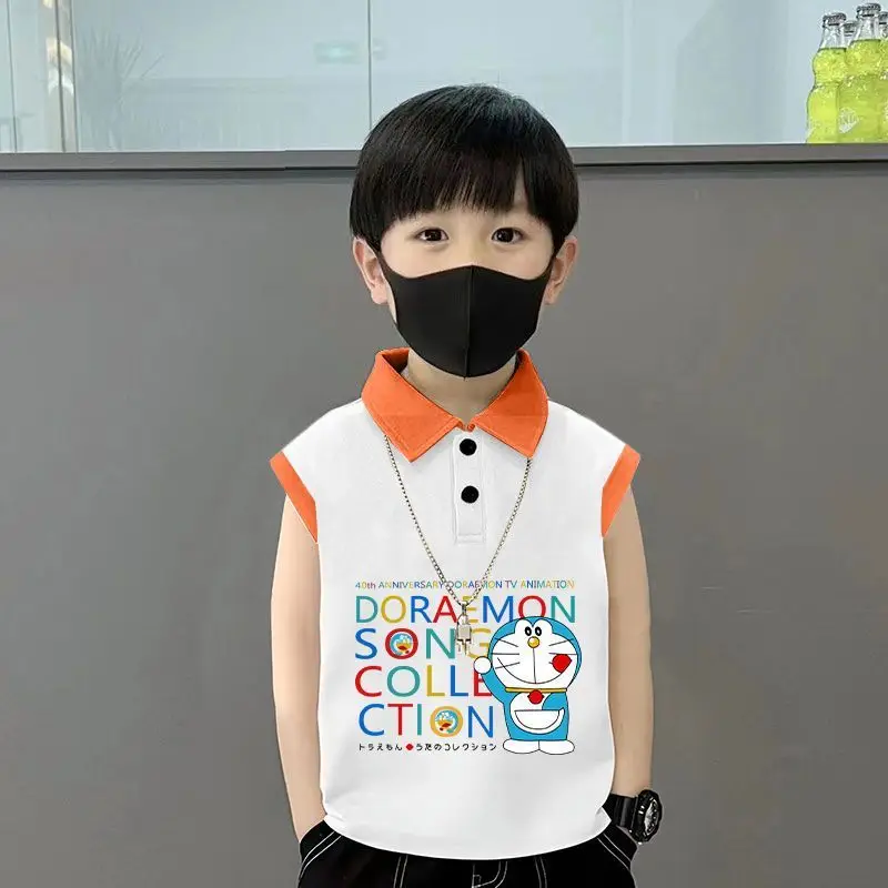 Kids Lapel Polo T-Shirt White Black 2025 Summer Medium Large - Image 20