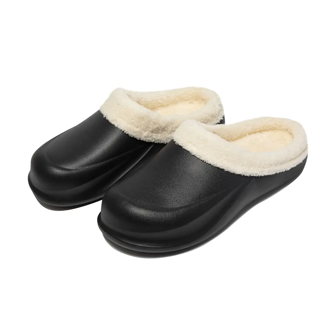 Autumn and Winter Warm Cotton Slippers for Men and Women, Indoor Home Simple Plush Non-Slip Couple Half-Wrap Slippers, Fashionable and Casual - Image 3