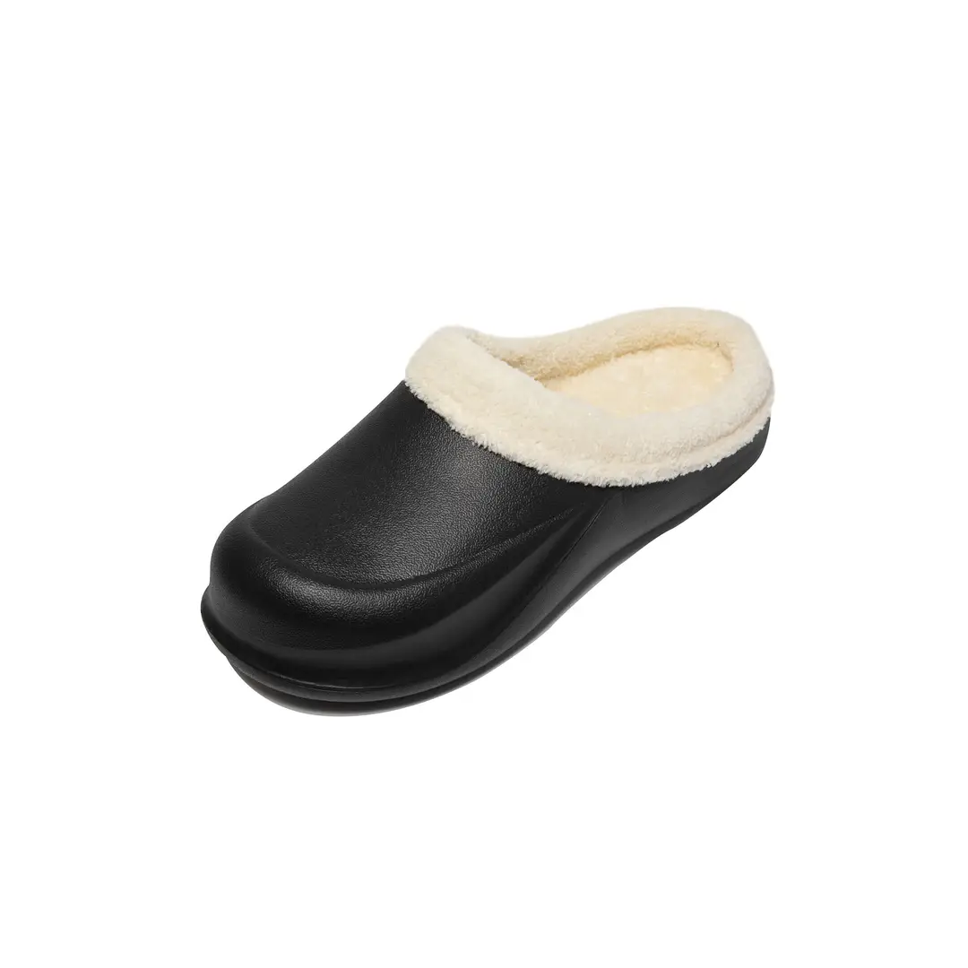 Autumn and Winter Warm Cotton Slippers for Men and Women, Indoor Home Simple Plush Non-Slip Couple Half-Wrap Slippers, Fashionable and Casual - Image 5