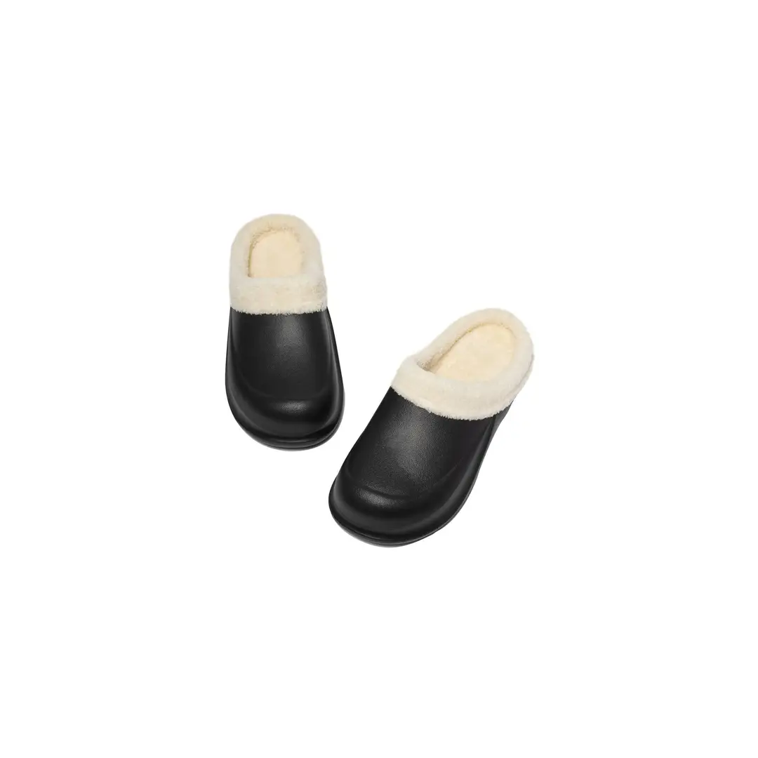 Autumn and Winter Warm Cotton Slippers for Men and Women, Indoor Home Simple Plush Non-Slip Couple Half-Wrap Slippers, Fashionable and Casual — feature 5