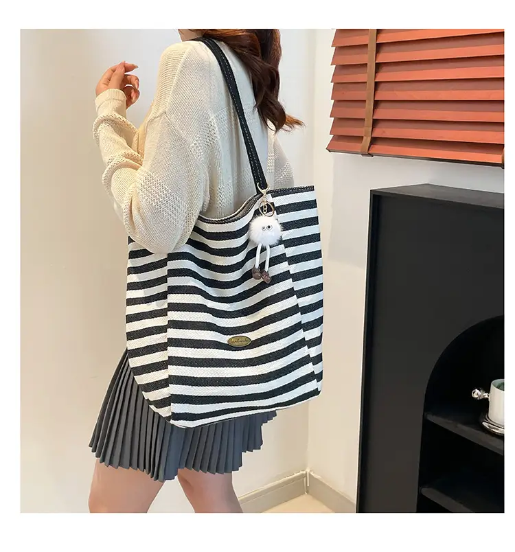 Green Striped Shoulder Bag Women 2023 Summer — feature 13